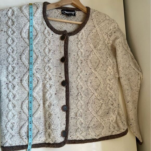 Obermeyer Vintage Sweater Cable Knit Cardigan Jacket Embroidered Ski Size XL - Picture 10 of 11